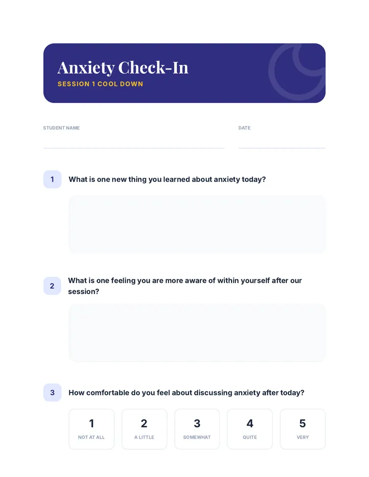 Anxiety Check-In Cool Down