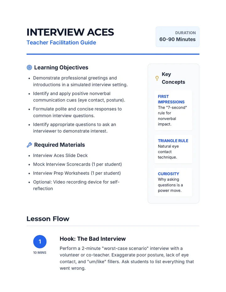 Interview Aces Teacher Guide
