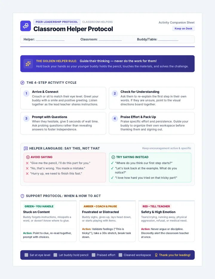 Classroom Helper Protocol Guide