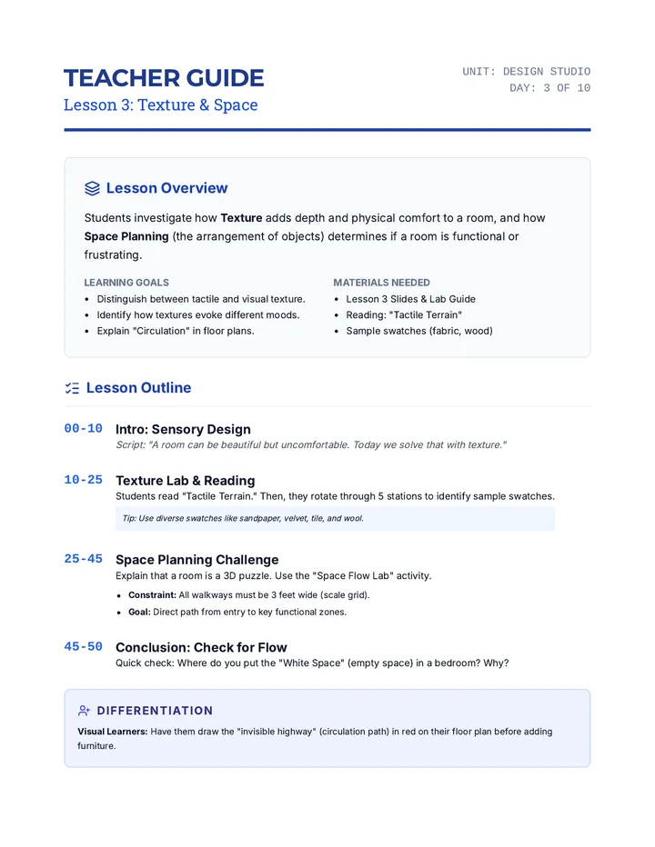 Texture and Space Teacher Guide