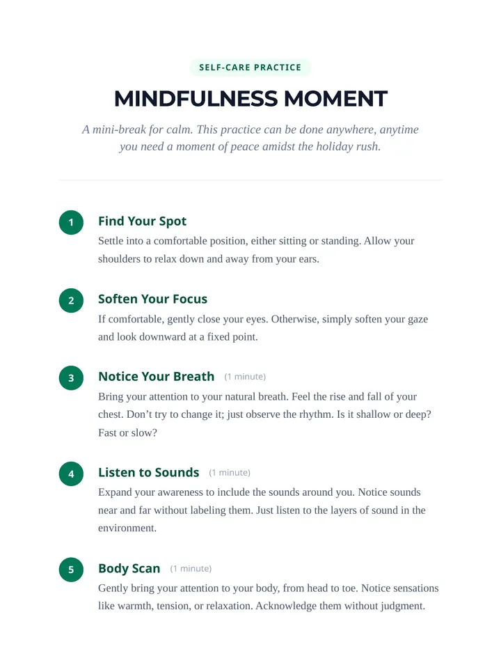 Mindfulness Moment Practice Activity