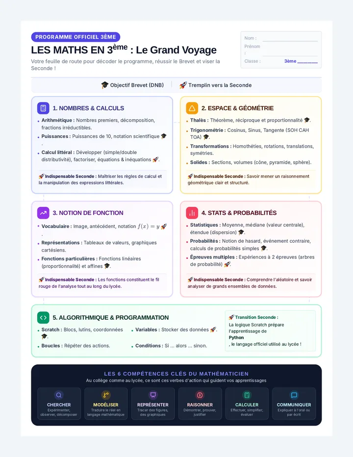 Maths 3eme Carte Mentale Document