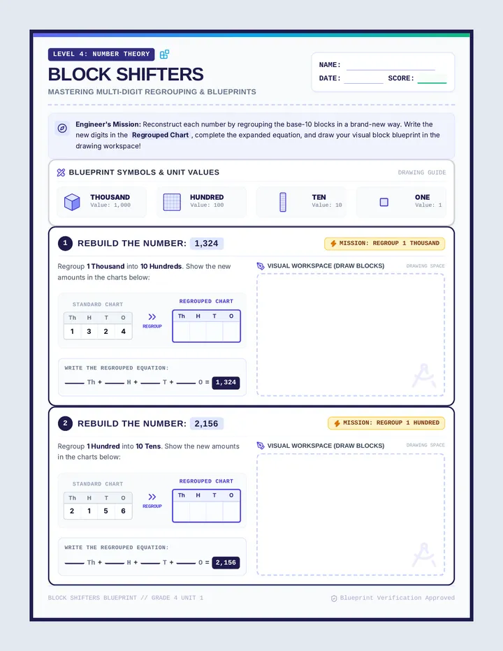 Block Shifters Worksheet