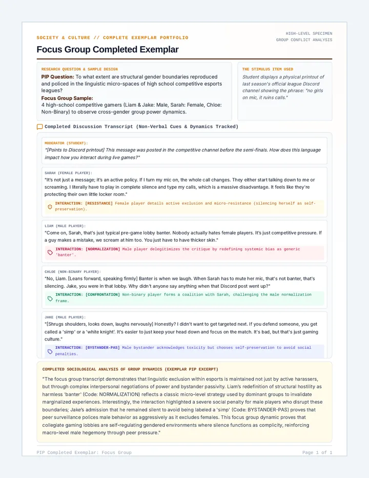 Focus Group Completed Exemplar page 1