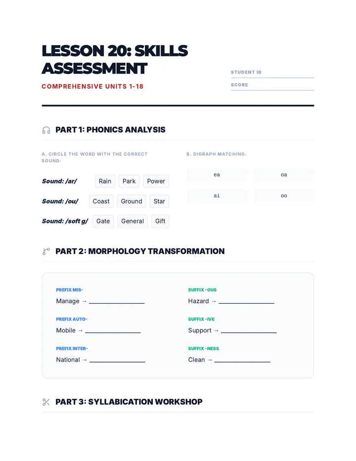 Cumulative Mastery Assessment 20