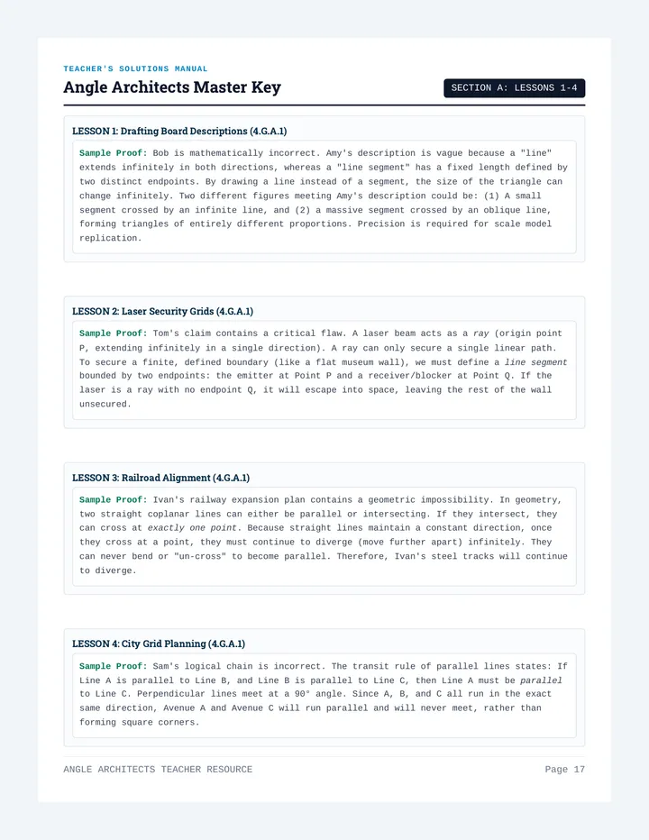 Angle Architects Answer Key