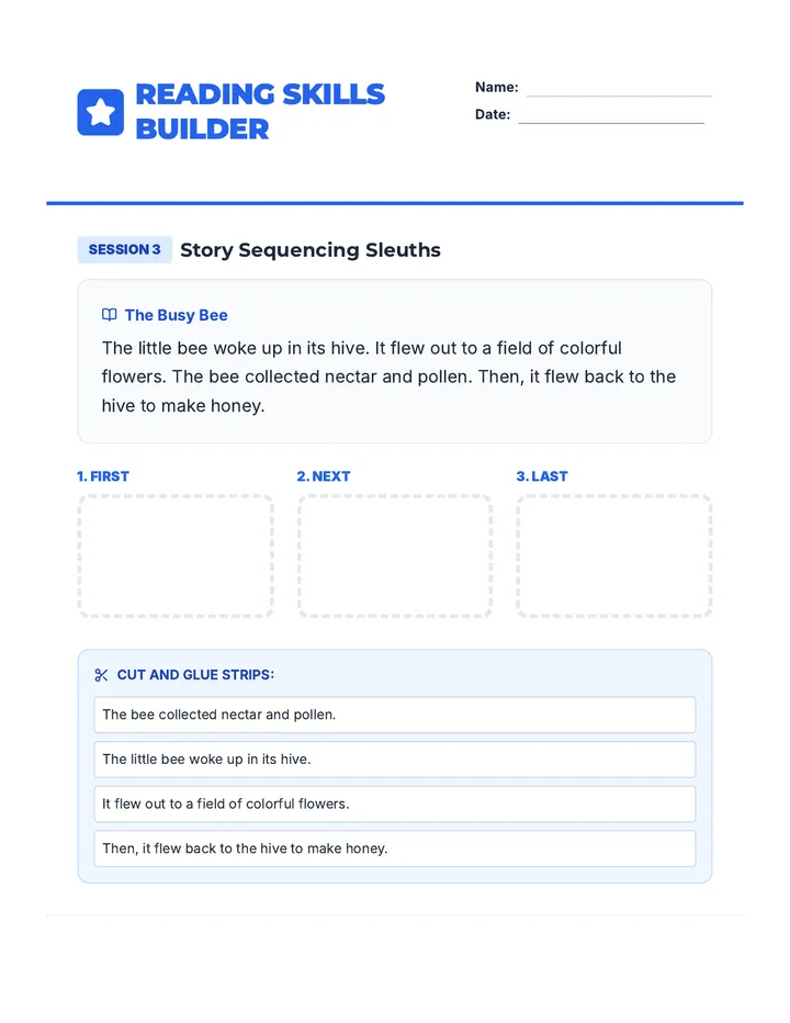 Reading Skills Builder Worksheet