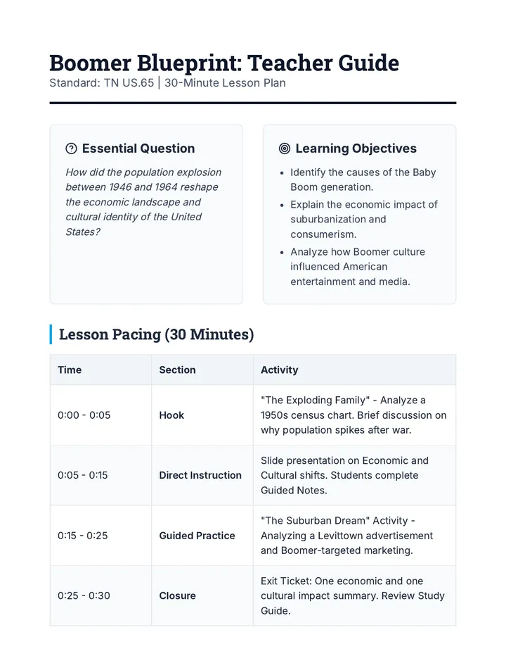 Boomer Blueprint Teacher Guide