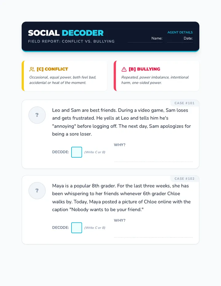 Scenario Sort Worksheet