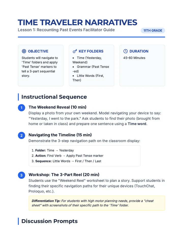Time Traveler Teacher Guide