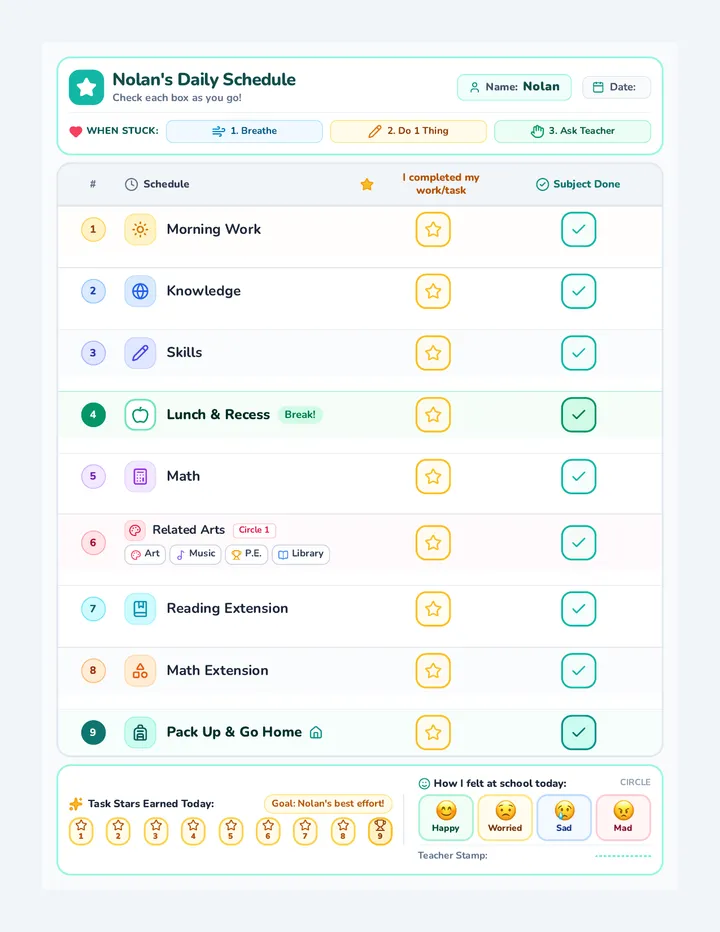 Daily Mission Schedule Tracker