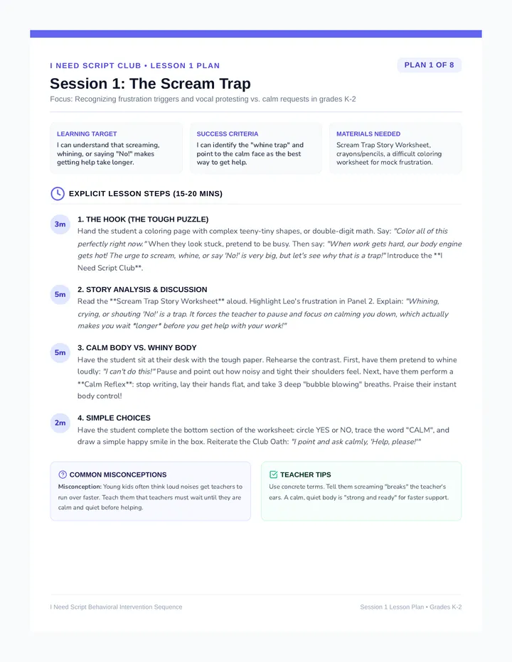 Scream Trap Lesson Plan