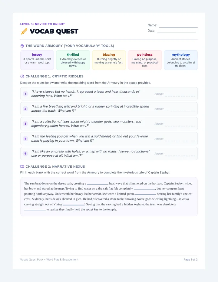 Vocab Quest Workbook