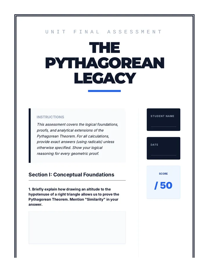 Pythagorean Legacy Quiz