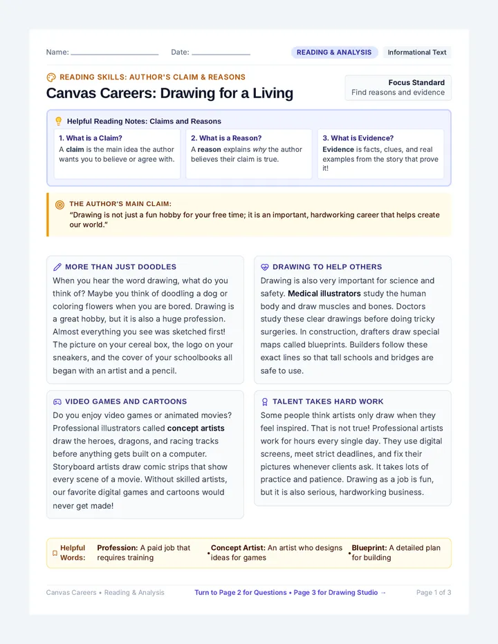 Canvas Careers Reading Passage