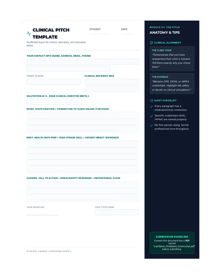 Cover Letter Fillable Template