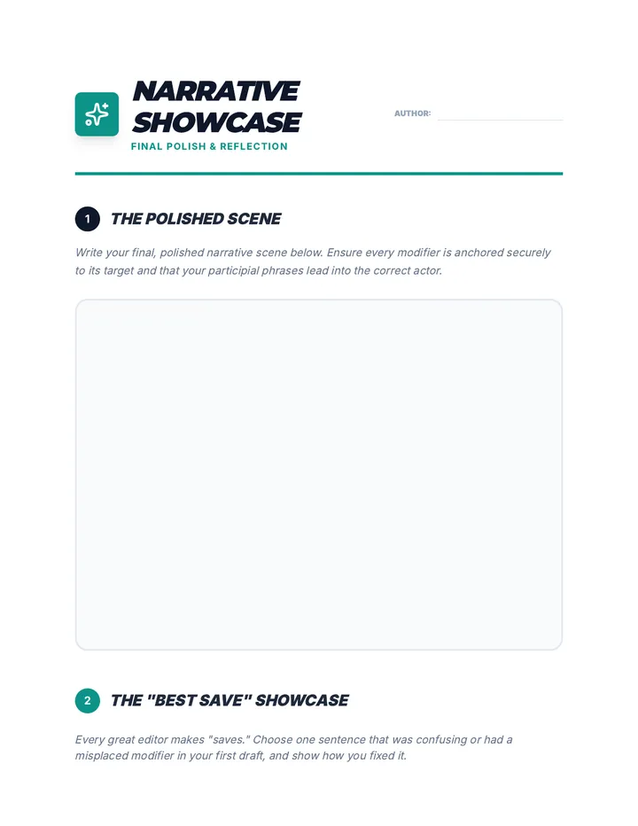 Narrative Showcase Worksheet