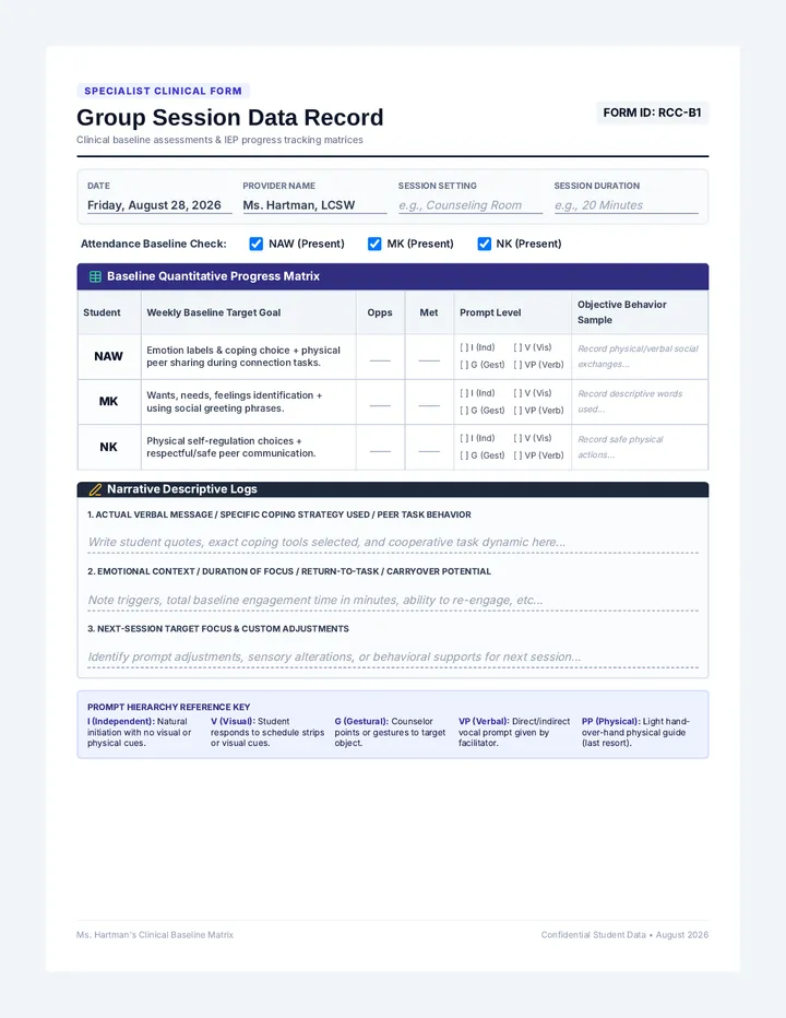 Group Session Data Record