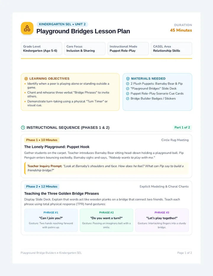 Playground Bridges Lesson Plan