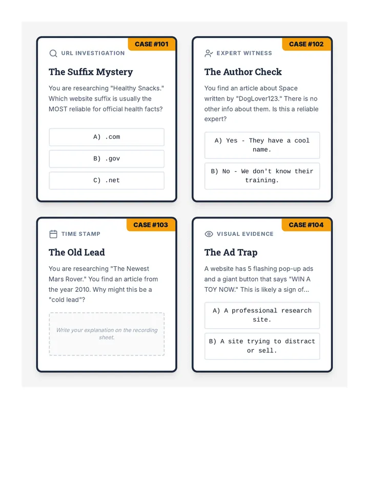 Digital Detective Task Cards