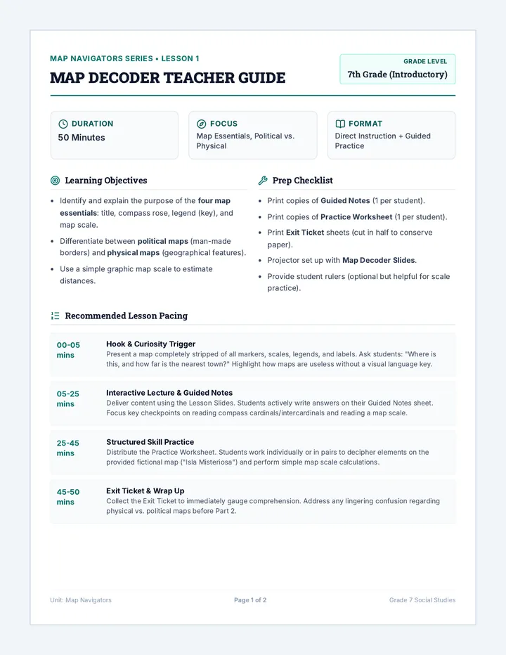Map Decoder Teacher Guide