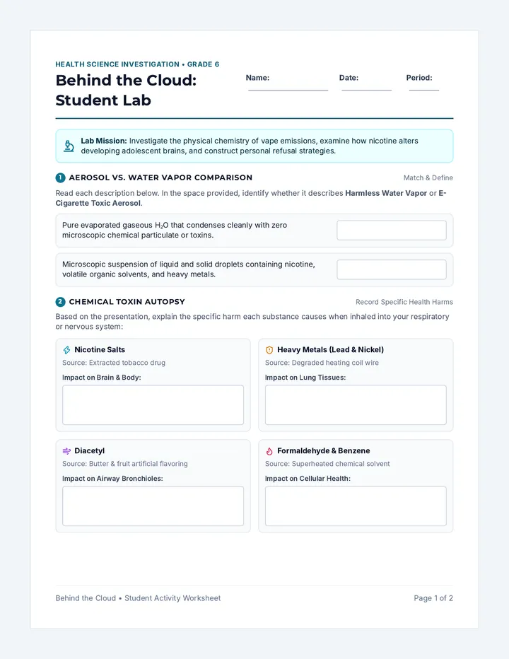 Behind the Cloud Student Worksheet