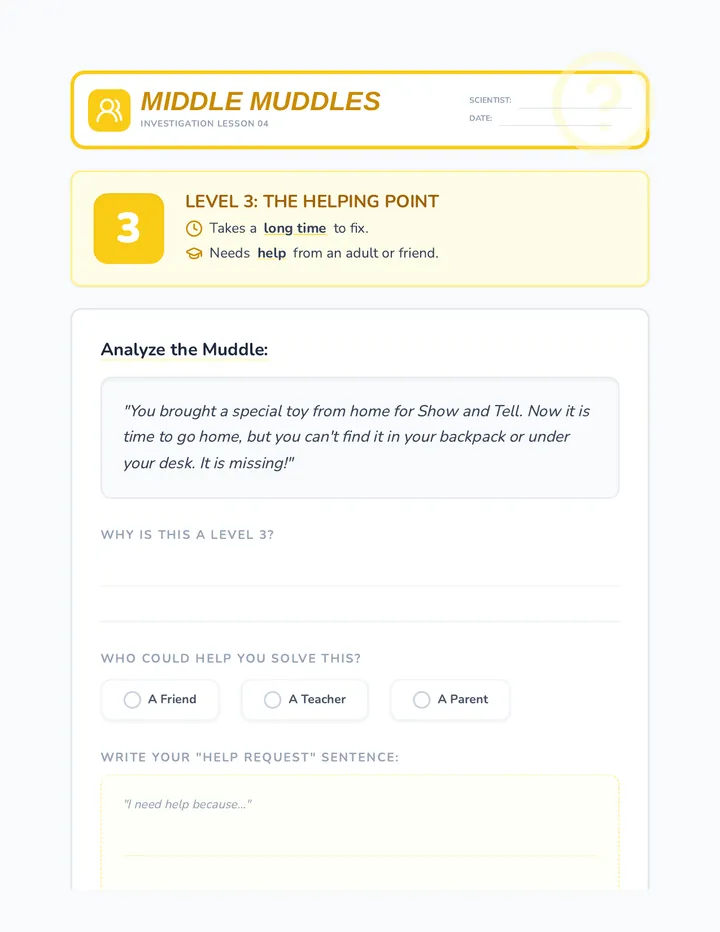Middle Muddles Worksheet
