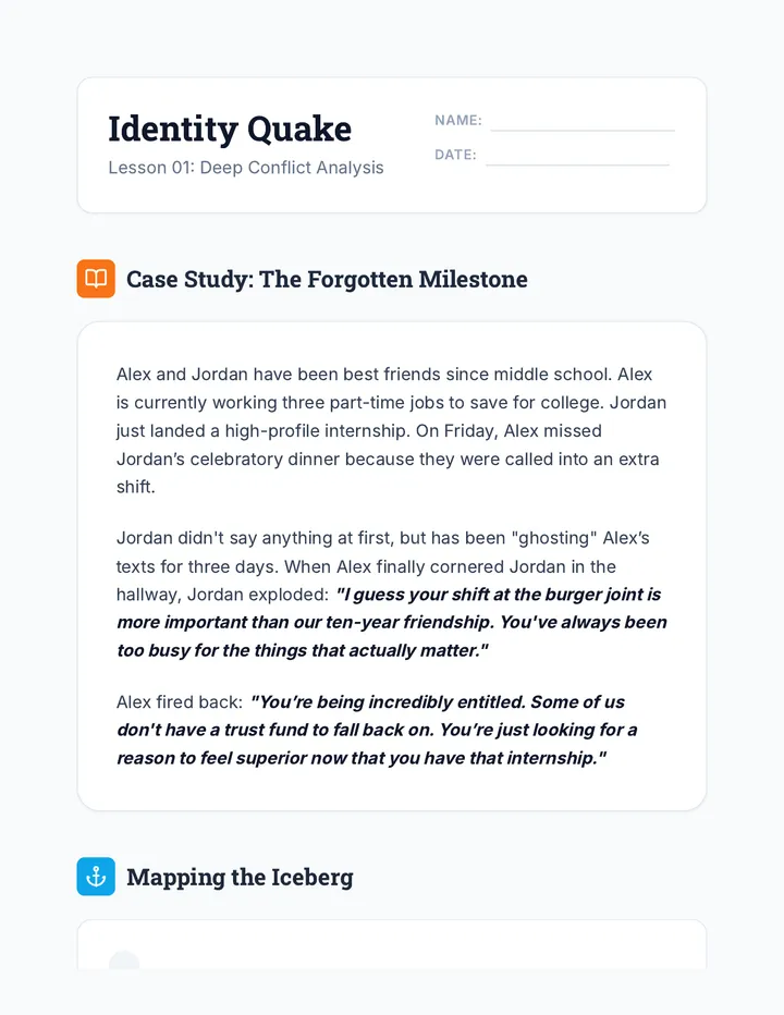 Identity Quake Worksheet
