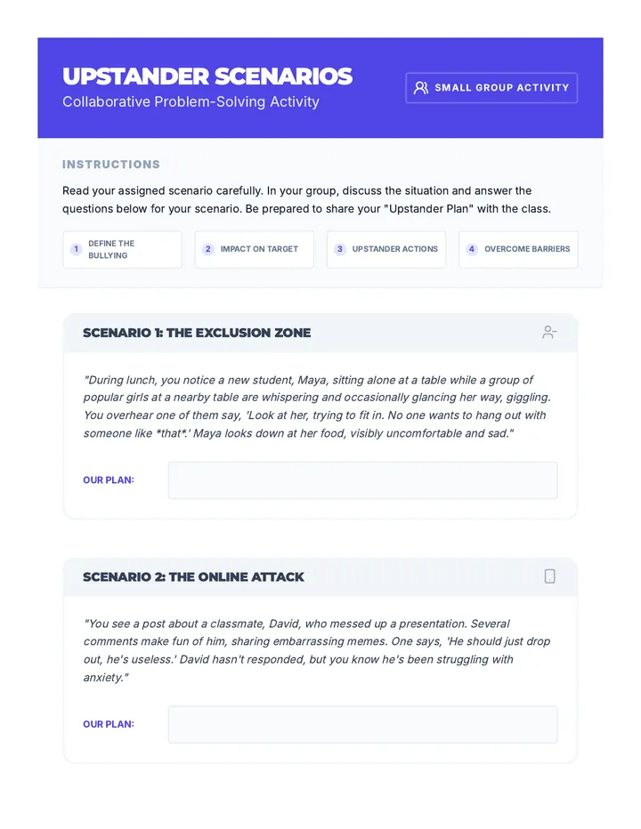 Upstander Scenario Activity
