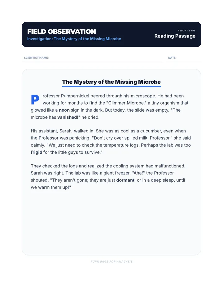 Word Lab Passage Questions