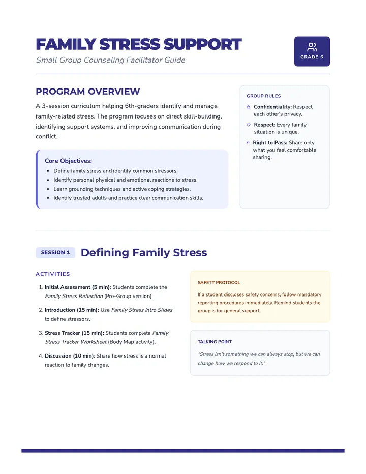 Family Stress Facilitator Guide
