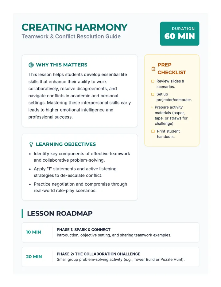 Creating Harmony Lesson Plan