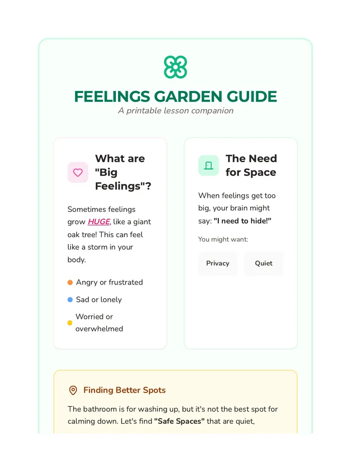 Feelings Garden Visual Guide