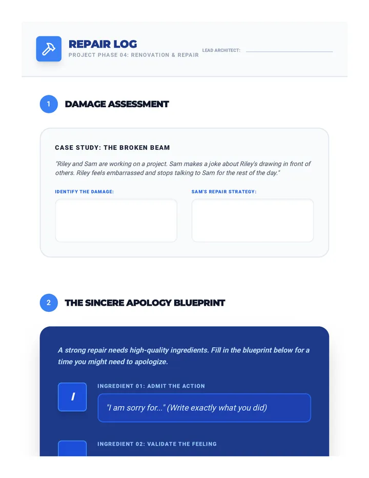 Renovation and Repair Worksheet