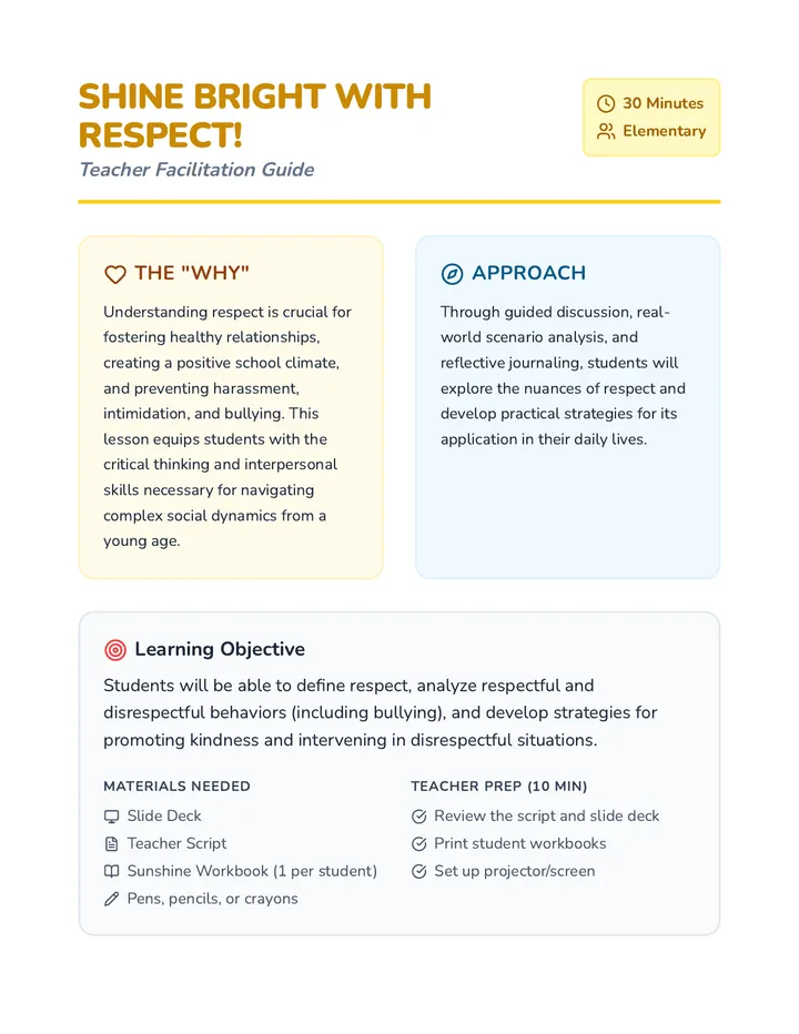 Respect Lesson Plan