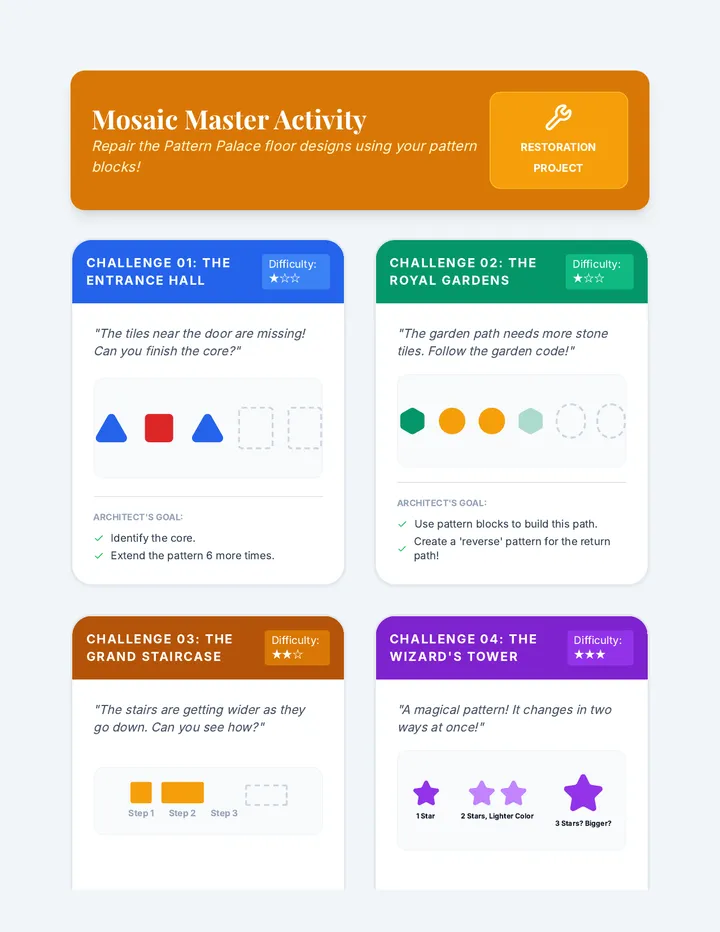 Mosaic Master Activity Cards