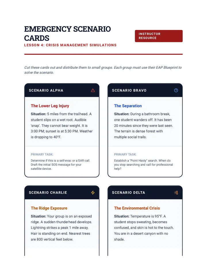 Emergency Scenarios Resource