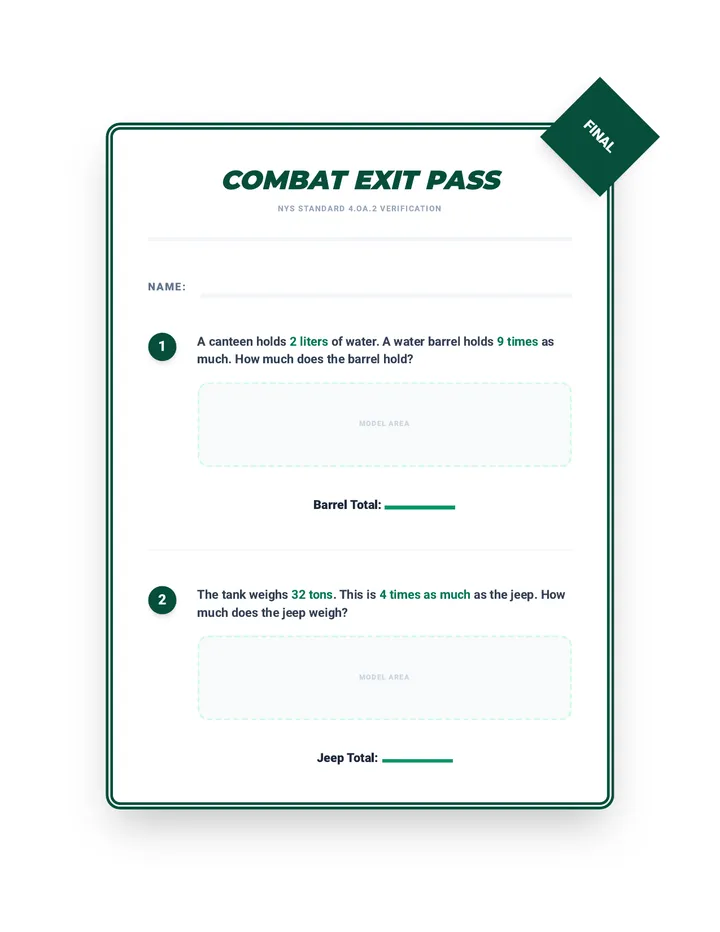 Comparison Combat Exit Ticket