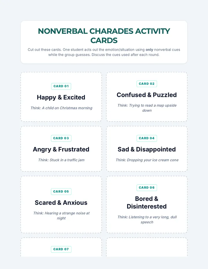 Silent Signals Activity Cards