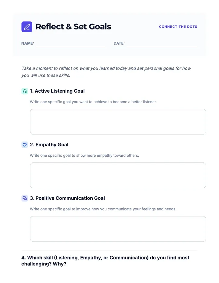 Reflection Worksheet