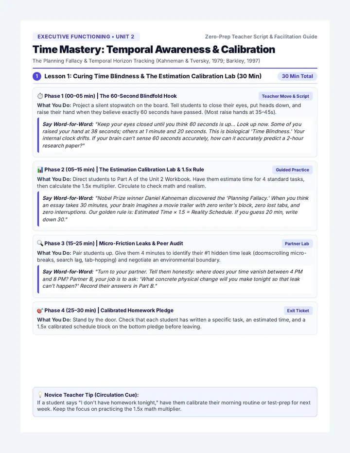 Time Mastery Teacher Guide