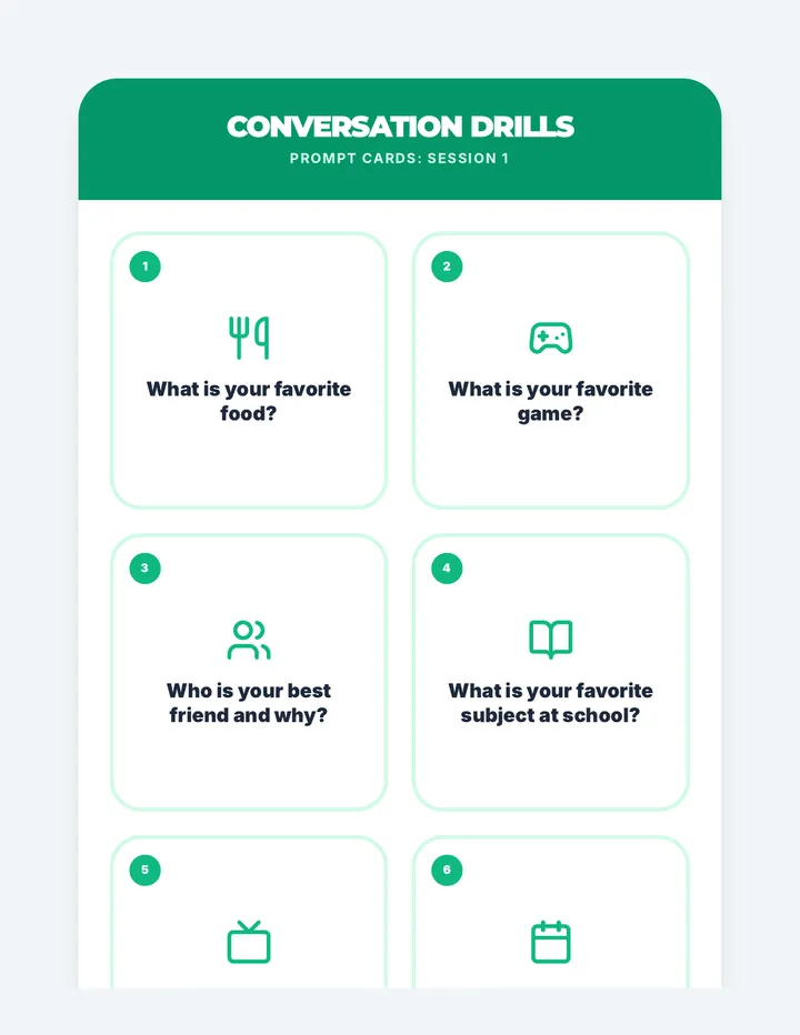 Conversation Prompt Cards Session 1
