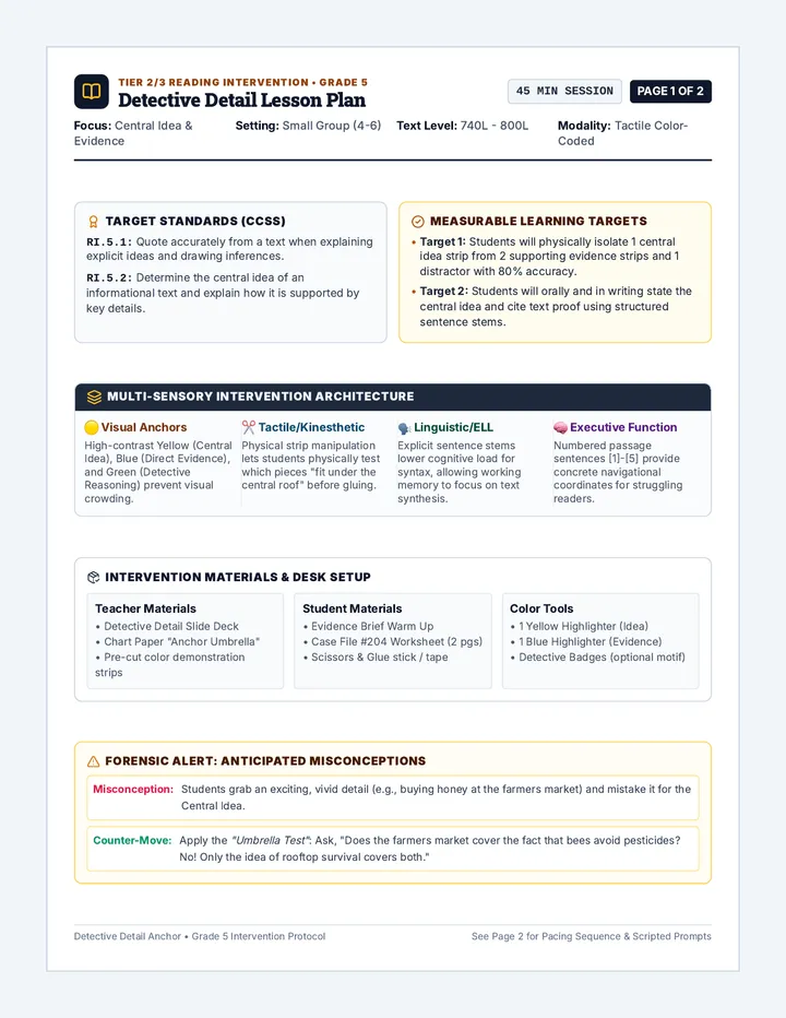 Detective Detail Lesson Plan