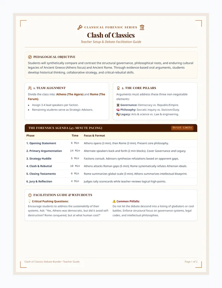 Clash of Classics Teacher Guide