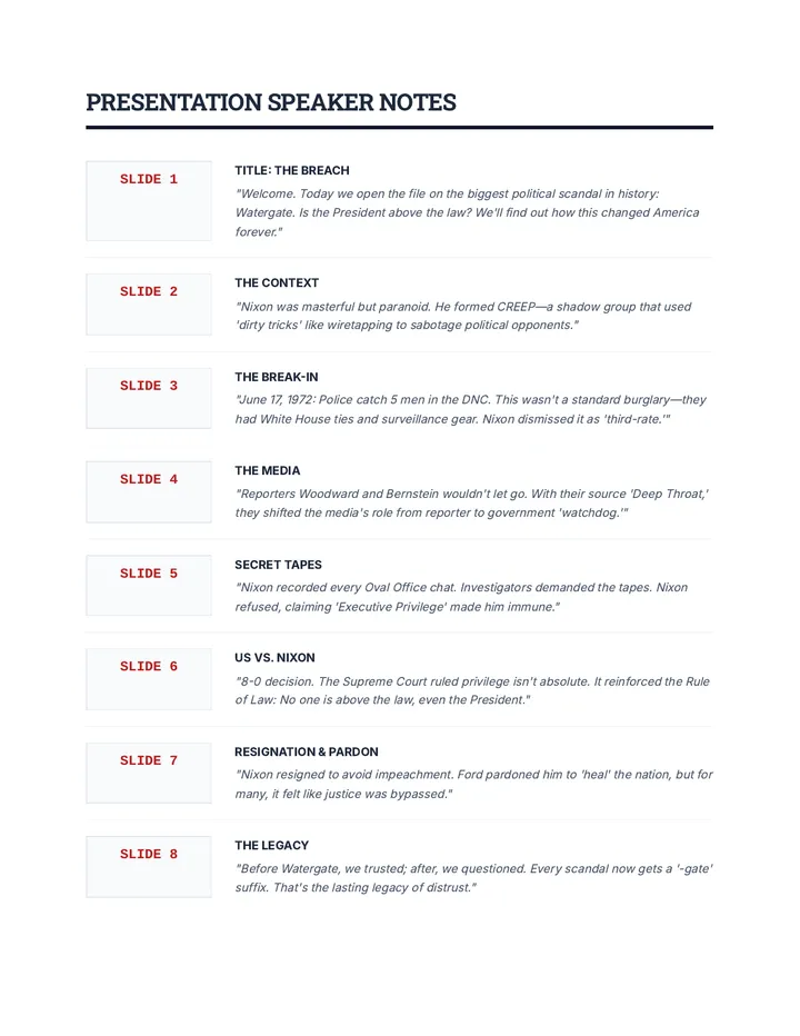 Watergate Breach Speaker Notes