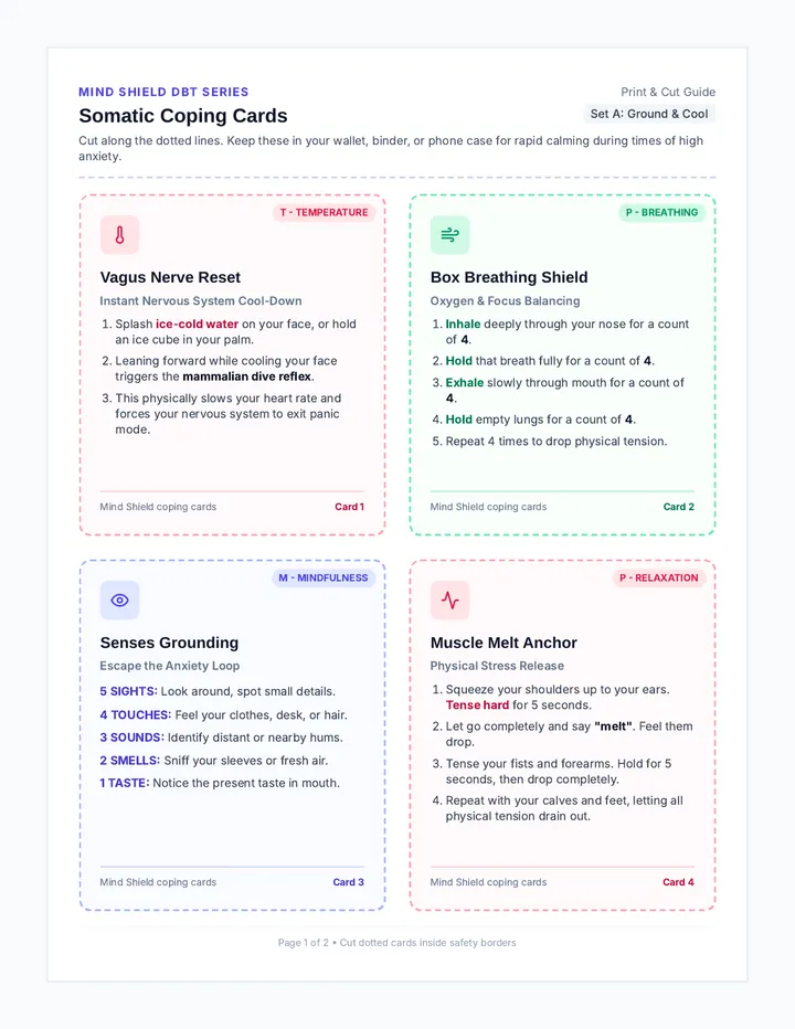 Somatic Coping Task Cards