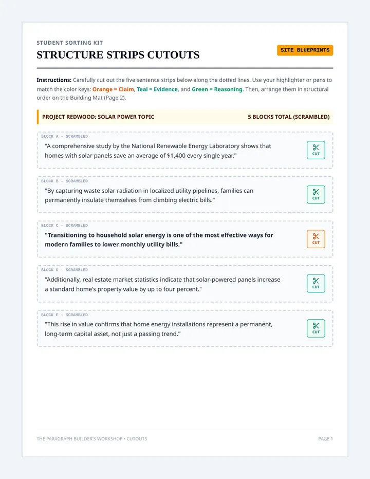 Structure Strips Activity