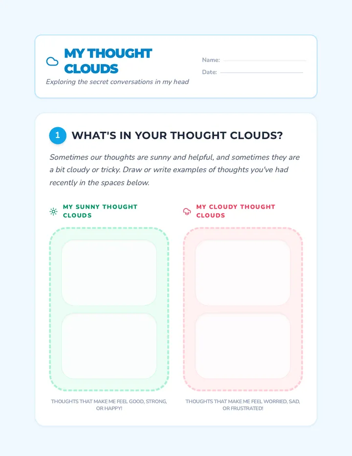 My Thought Cloud Worksheet