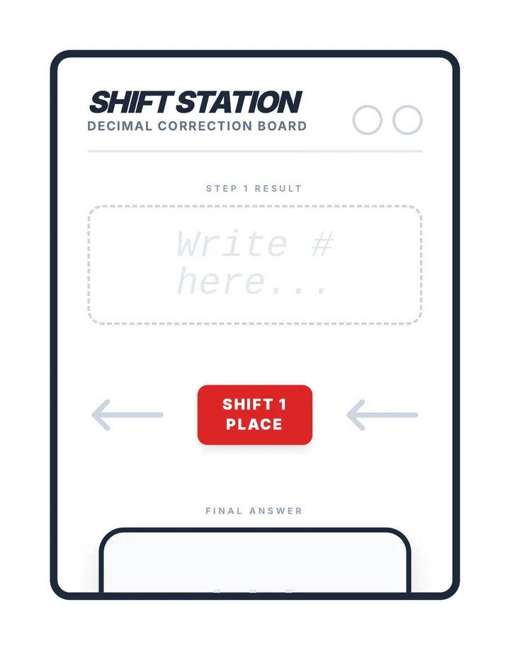 Decimal Shift Whiteboard Template