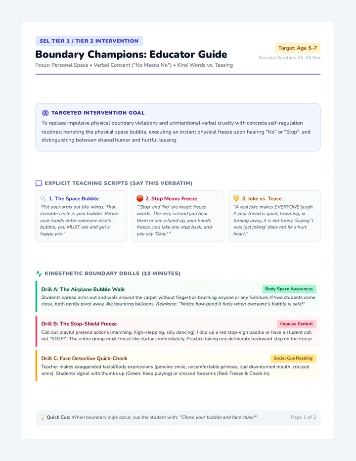 Boundary Champions Teacher Guide